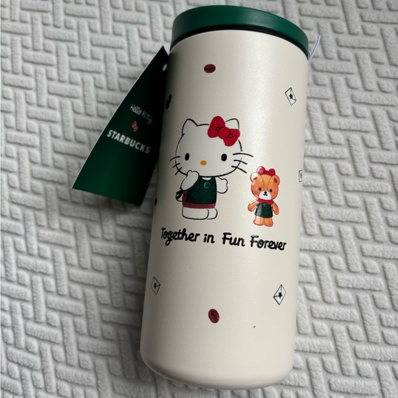 Starbucks Other - Starbucks Cream Tumbler with Hello Kitty Design